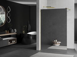 Mexen Kioto душ параван Walk-in 80 x 200 см, огледало 8 мм, златен - 800-080-101-50-50