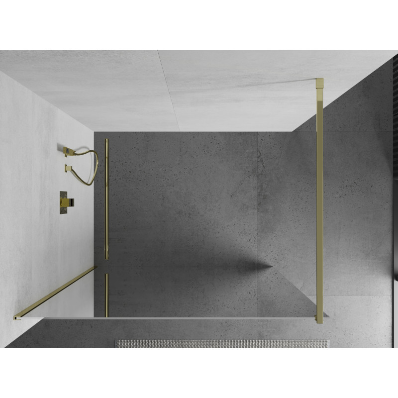 Mexen Kioto душ панел Walk-in 90 x 200 см, огледало 8 мм, златна - 800-090-101-50-50