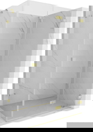 Mexen Lunar-F сгъваема дясна душ кабина 75 x 70 см, прозрачна, златна матова - 836-075-070-55-00-P