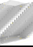 Mexen Lunar-F сгъваема душ кабина дясна 100 x 70 см, прозрачна, златна четкована - 836-100-070-55-00-P