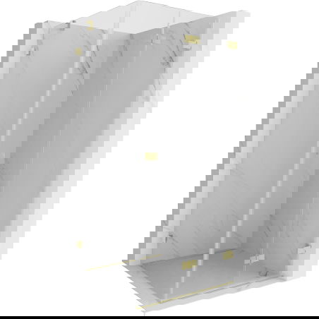 Mexen Lunar-F сгъваема душ кабина дясна 80 x 80 см, прозрачна, златисто четкана - 836-080-080-55-00-P