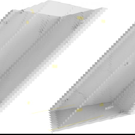 Mexen Lunar-F сгъваема душ кабина дясна 95 x 80 cm, прозрачна, златно матирана - 836-095-080-55-00-P