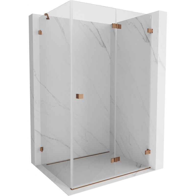 Mexen Lunar-F кабина за душ десен 75 x 70 см, прозрачна, розово злато- 836-075-070-60-00-P