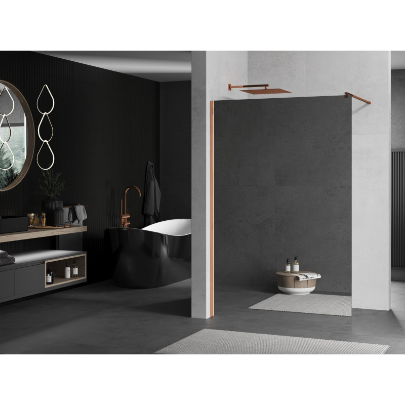 Mexen Kioto душ-преграда Walk-in 120 x 200 cm, огледало 8 mm, розово злато - 800-120-101-60-50