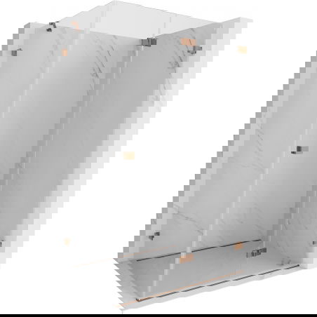 Mexen Lunar-F сгъваема душ кабина дясна 95 x 90 см, прозрачна, розово злато- 836-095-090-60-00-P