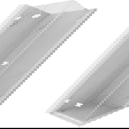 Mexen Lunar-F L сгъваема душ кабина лява 80 x 80 cm, прозрачна, бяла - 836L-080-080-20-00-L