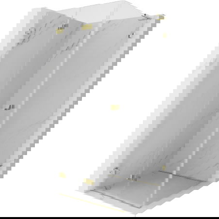 Mexen Lunar-F L сгъваема лява душ кабина 80 x 80 см, прозрачна, златна