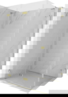 Mexen Lunar-F L сгъваема лява душ кабина 85 x 80 см, прозрачно, златно - 836L-085-080-50-00-L