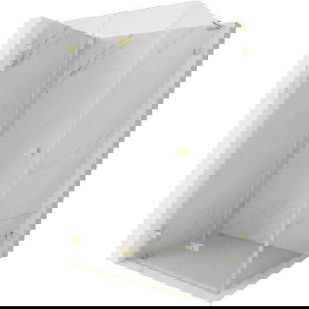 Mexen Lunar-F L душ кабина сгъваема лява 95 x 70 см, прозрачна, златисто четкана - 836L-095-070-55-00-L