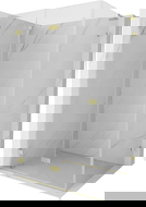 Mexen Lunar-F L сгъваема душ кабина лява 100 x 70 см, прозрачна, златна четкована - 836L-100-070-55-00-L