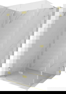 Mexen Lunar-F L сгъваема лява душ кабина 85 x 80 cm, прозрачна, златисто четкавано - 836L-085-080-55-00-L