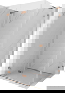 Mexen Lunar-F L Сгъваема лява душ кабина 90 x 70 см, прозрачна, розово злато - 836L-090-070-60-00-L