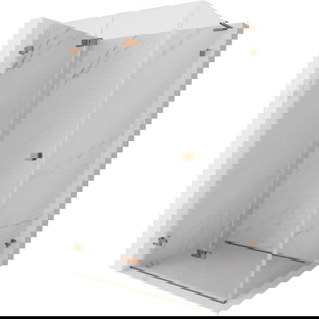 Mexen Lunar-F L душ кабина сгъваема лява 95 x 90 cm, прозрачна, розово злато - 836L-095-090-60-00-L