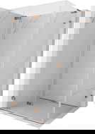 Mexen Lunar-F L сгъваема душ кабина лява 100 x 90 см, прозрачна, розово злато - 836L-100-090-60-00-L