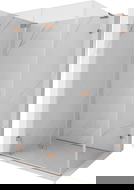 Mexen Lunar-F L лява сгъваема душ кабина 80 x 70 см, прозрачна, четкована мед