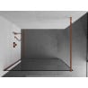 Mexen Kioto Душеплегена стена Walk-in 110 x 200 см, черна рамка 8 мм, розово злато