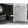 Mexen Kioto стенен душ Walk-in 130 x 200 см, черна рамка 8 мм, розово злато