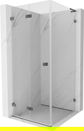 Сгъваема душ кабина Mexen Lunar-F L, лява, 70 x 70 см, прозрачна, четкано сиво - 836L-070-070-66-00-L