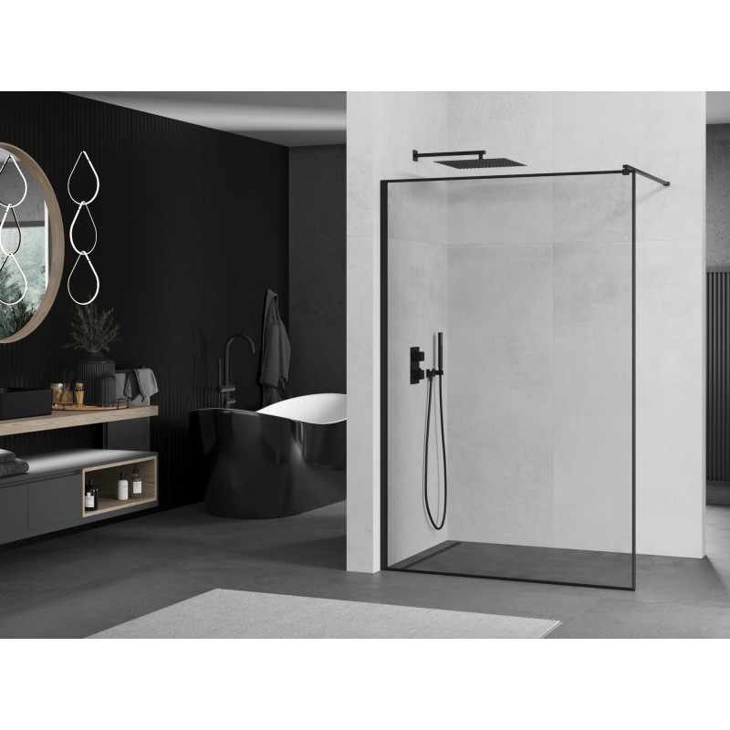 Mexen Kioto душ екран Walk-in 50 x 200 см, черна рамка 8 мм, черна - 800-050-101-70-70