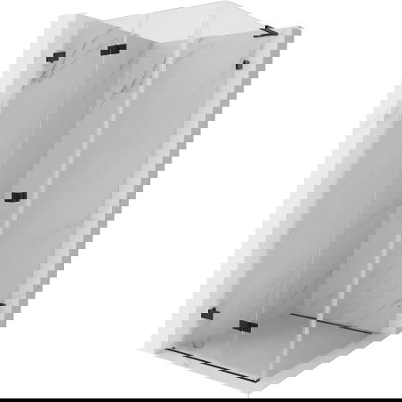 Mexen Lunar-F L ляво сгъваемо душ-кабина 80 x 80 см, прозрачна, черна - 836L-080-080-70-00-L