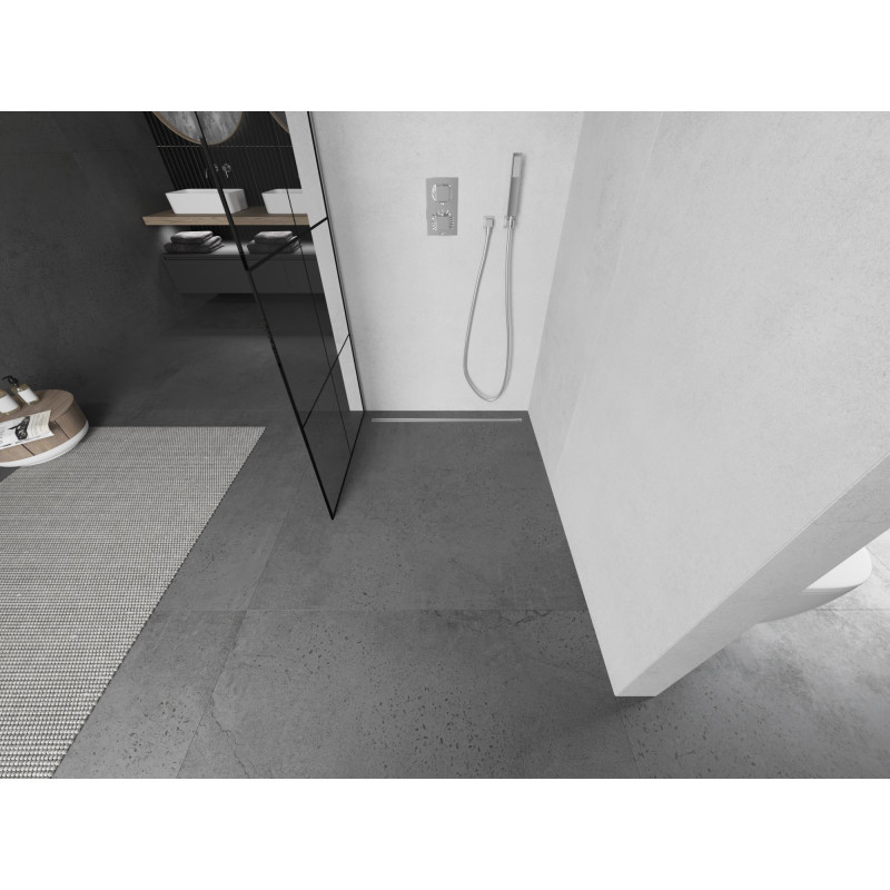 Mexen Kioto душ-преграда Walk-in 90 x 200 см, черна решетка 8 мм, хром - 800-090-101-01-77