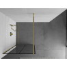 Mexen Kioto стенна душка Walk-in 90 x 200 см, черна решетка 8 мм, злато - 800-090-101-50-77