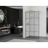 Mexen Kioto душ-преграда Walk-in 120 x 200 см, черна решетка 8 мм, златна - 800-120-101-50-77