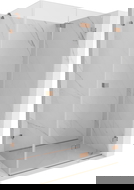 Mexen Lunar-F сгъваем душ-кабина дясна 90 x 70 см, прозрачна, четкана мед - 836-090-070-65-00-P