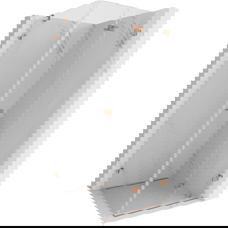 Mexen Lunar-F сгъваема душ кабина дясна 100 x 100 см, прозрачна, четкана мед – 836-100-100-65-00-P