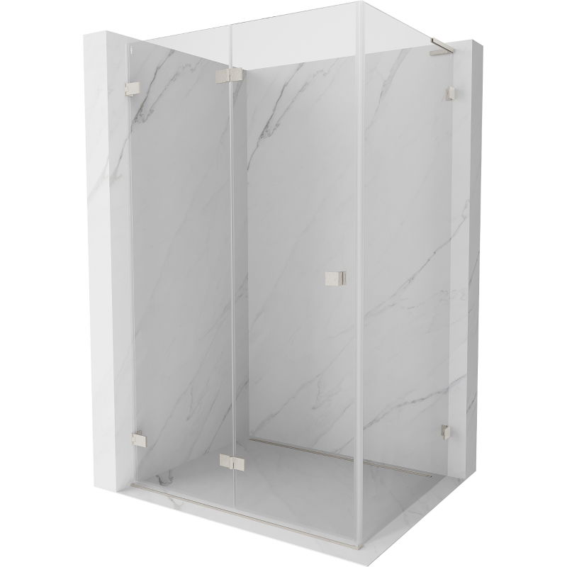 Mexen Lunar-F L сгъваем ляв душ кабина 85 x 80 см, прозрачен, мат никел - 836L-085-080-97-00-L