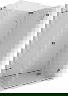 Mexen Lunar-F сгъваема душ кабина дясна 80 x 70 cm, прозрачна, четка сив цвят - 836-080-070-66-00-P