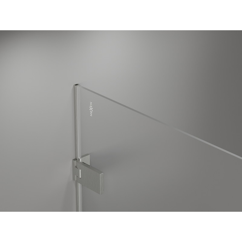 Mexen Lunar-F L сгъваема лява душ кабина 100 x 80 см, прозрачна, матов никел