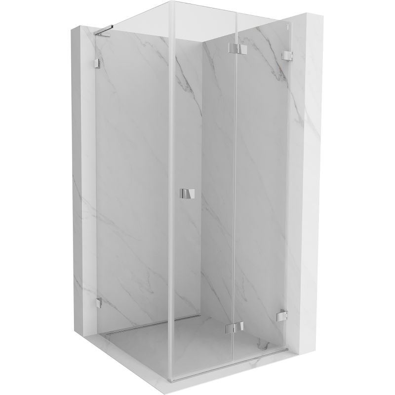 Mexen Lunar-F L сгъваема душ кабина дясна 70 x 70 см, прозрачна, хром - 836L-070-070-01-00-P