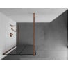 Mexen Kioto стена за душ Walk-in 70 x 200 см, черен модел 8 мм, розово злато - 800-070-101-60-77