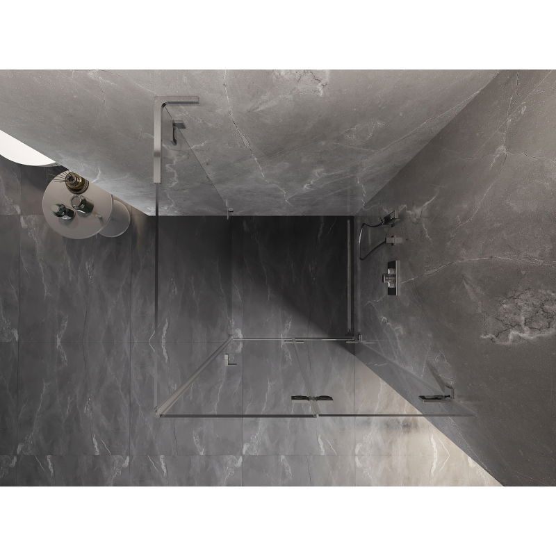 Mexen Lunar-F L душ кабина сгъваема дясна 90 x 90 см, прозрачна, хром - 836L-090-090-01-00-P