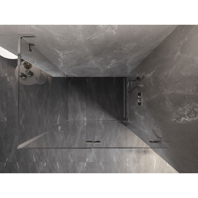 Mexen Lunar-F L сгъваема душ кабина дясна 75 x 70 см, прозрачна, хром - 836L-075-070-01-00-P