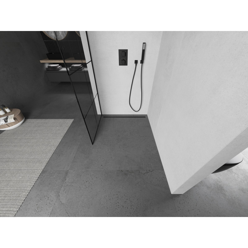 Mexen Kioto душ-преграда Walk-in 90 x 200 см, черна решетка 8 мм, черна - 800-090-101-70-77