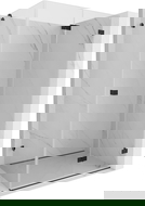 Mexen Lunar-F сгъваемa дясна душ кабина 95 x 80 см, прозрачна, черна - 836-095-080-70-00-P