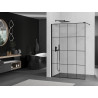 Mexen Kioto душ кабина Walk-in 130 x 200 см, черна мрежа 8 мм, черна - 800-130-101-70-77