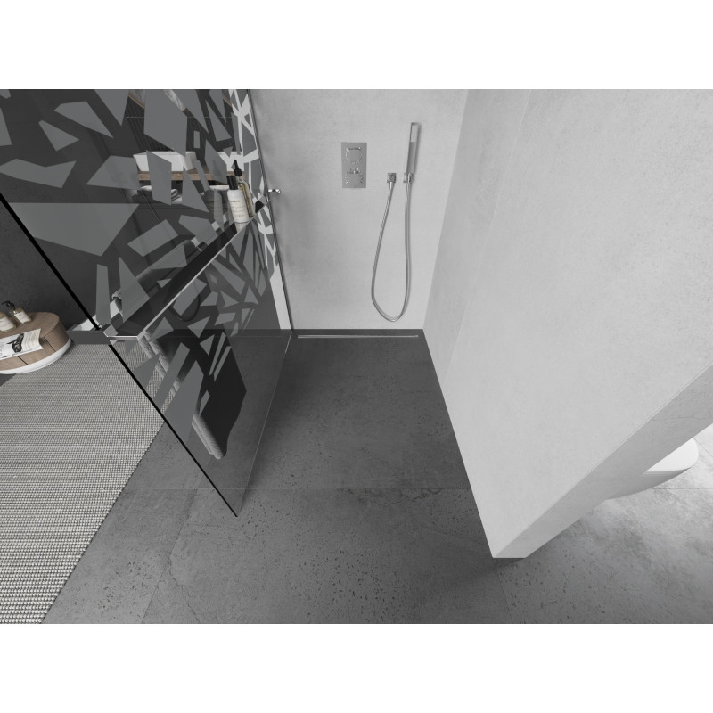 Mexen Kioto+ душ преграда с рафт Walk-in 80 x 200 cm, бял шарка, хром - 800-080-121-01-85