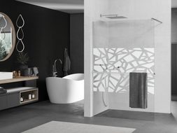 Mexen Kioto+ душ преграда с рафт Walk-in 80 x 200 cm, бял шарка, хром - 800-080-121-01-85