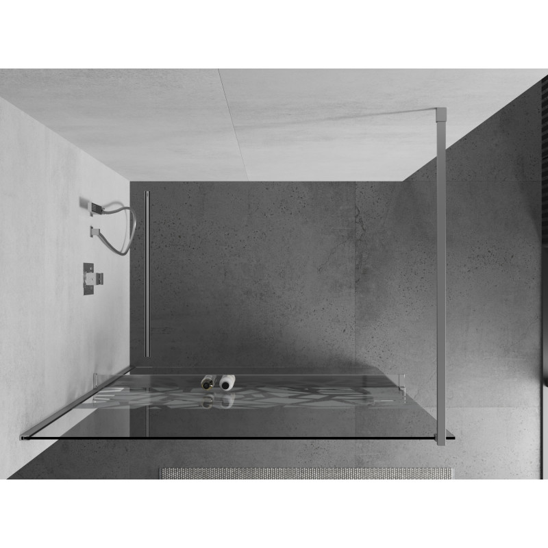Mexen Kioto+ душ преграда с рафт Walk-in 80 x 200 cm, бял шарка, хром - 800-080-121-01-85