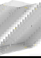 Mexen Lunar-F L сгъваема дясна душ кабина 90 х 70 см, прозрачна, златна - 836L-090-070-50-00-P