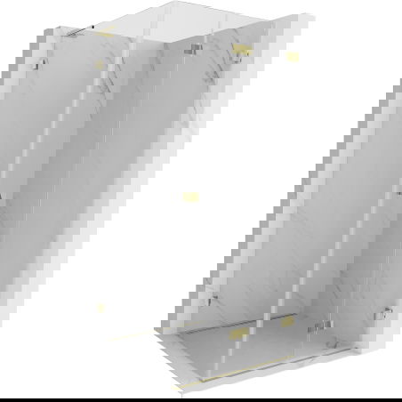 Mexen Lunar-F L сгъваема душ кабина, дясна 80 x 80 см, прозрачна, златиста - 836L-080-080-50-00-P