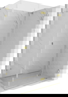 Mexen Lunar-F L сгъваема душ кабина дясна 85 x 80 см, прозрачна, златна - 836L-085-080-50-00-P