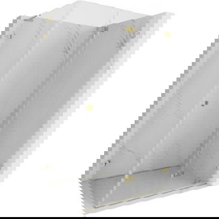 Mexen Lunar-F L сгъваемо дясно душ-кабина 95 x 90 см, прозрачно, златно - 836L-095-090-50-00-P