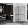Mexen Kioto душ параван Walk-in 100 x 200 см, черен модел 8 мм, розово злато