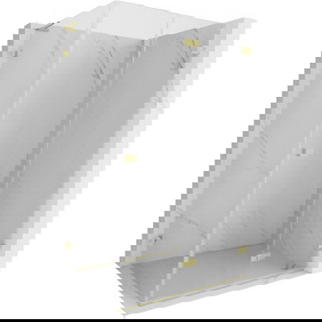 Mexen Lunar-F L сгъваема душ кабина дясна 90 x 70 см, прозрачна, златна с четкано