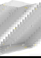 Mexen Lunar-F L сгъваема душ кабина дясна 90 x 70 см, прозрачна, златна с четкано