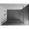 Mexen Kioto душ стена Walk-in 130 x 200 cm, черен модел 8 mm, розово злато - 800-130-101-60-78